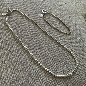 Lauren Ralph Lauren sterling silver beaded necklace and bracelet set